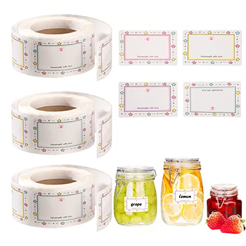 Etiketten Selbstklebend 750 Stück Marmeladen Etiketten Ablösbare Aufkleber zum Beschriften Klebeetiketten Aufkleber für Gläser Marmelade Backen von Heveer