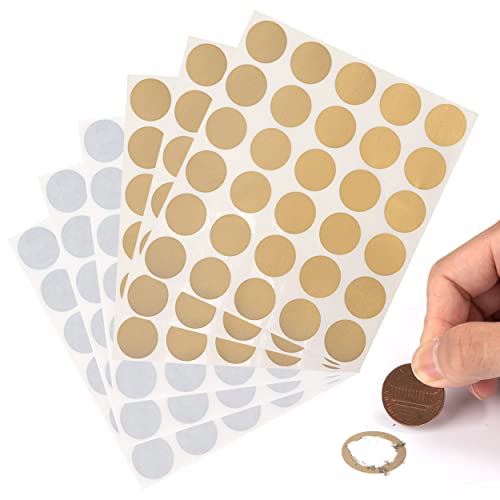 Rubbellos Aufkleber Runde Scratch Sticker 2,5cm Rubbel Etiketten für Rubbelkarte Einklebebuch Überraschung 180 Stück Gold Silber von Heveer