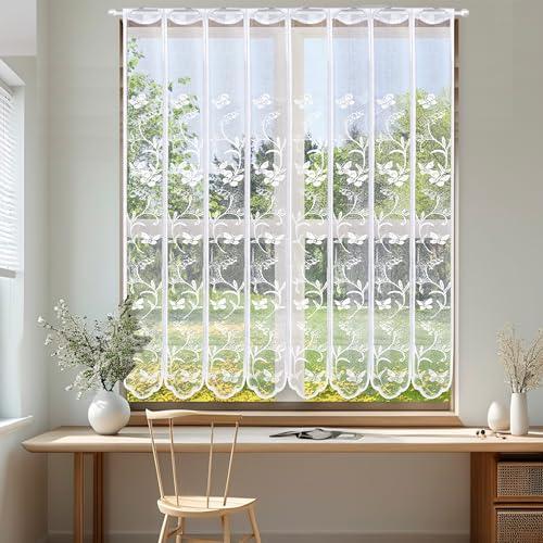 Scheibengardine Bistrogardine Halbtransparent Vorhänge Kurzstores Fensterschal mit Blumen Kurzgardine für Fenster Küche Wohnzimmer BxL 120 * 150cm Scheibengardine Bistrogardine Halbtransparent Vorhänge Kurzstores Fensterschal mit Blumen Kurzgardine für Fenster Küche Wohnzimmer BxL 120 * 150cm von Heveer