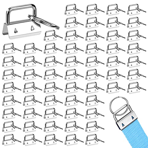Schlüsselband Rohlinge 62 Stück 27mm Klemmschließeanhänger mit Schlüsselring Schlüsselanhänger für DIY Handarbeit Lanyard Stoff von Heveer