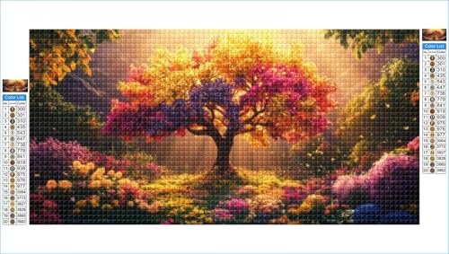 Diamond Painting Baum des Lebens Diamond Painting Kinder Blumen Diamant Bilder, DIY 5D Diamant Kunst Malerei Mosaik Bastelset Erwachsene Cross Stitch Stickerei Kits Deko Wohnzimmer 35x70cm G1-868 von Hewuiwea
