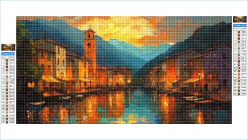 Diamond Painting Berg Diamond Painting Kinder Retro Diamant Bilder, DIY 5D Diamant Kunst Malerei Mosaik Bastelset Erwachsene Cross Stitch Stickerei Kunsthandwerk Set Deko Zimmer 90x180cm G1-808 von Hewuiwea