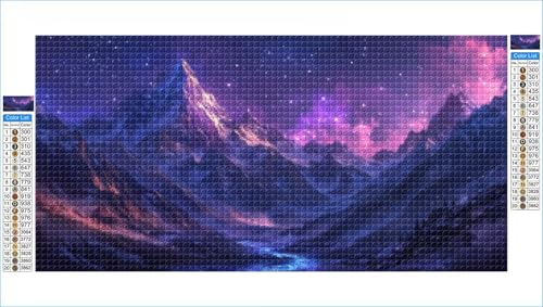 Diamond Painting Berg Diamond Painting Kinder Sternenhimmel Diamant Bilder, DIY 5D Diamant Kunst Malerei Mosaik Bastelset Erwachsene Cross Stitch Stickerei Kits Deko Wohnzimmer 100x200cm G1-848 von Hewuiwea