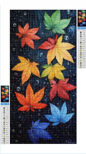Diamond Painting Erwachsene Herbst Groß XXL 100x200cm Diamond Painting Blatt Diamant Art Bilder, 5D DIY Diamant Malerei mit Komplett Zubehör Strass Kristall Stickerei Bilder, Deko Zimmer G1-1248 von Hewuiwea