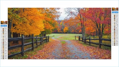 Diamond Painting Erwachsene Herbst Groß XXL 60x120cm Diamond Painting Blatt Diamant Art Bilder, 5D DIY Diamant Malerei mit Komplett Zubehör Strass Kristall Stickerei Bilder, Deko Wohnzimmer G1-768 von Hewuiwea