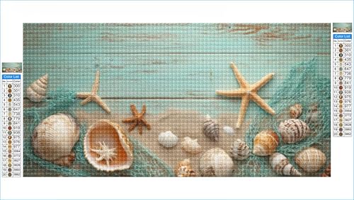 Diamond Painting Erwachsene Hülse Groß XXL 100x200cm Diamond Painting Seestern Diamant Art Bilder, 5D DIY Diamant Malerei mit Komplett Zubehör Strass Kristall Stickerei Bilder, Deko Zimmer G1-9 von Hewuiwea