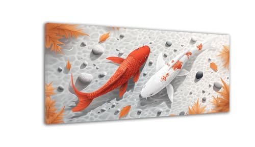 Diamond Painting Erwachsene Koi Diamond Painting Blätter Groß XXL 60x120cm Diamant Art Bilder, DIY 5D Diamant Malerei mit Komplett Zubehör Embroidery Set Crystal Art Home Wand Dekor Geschenke C-438 von Hewuiwea