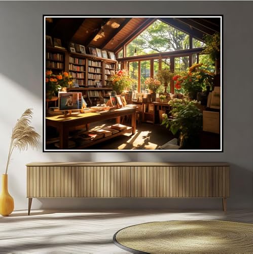 Diamond Painting Erwachsene Landschaft Diamond Painting Bücherregal Diamant Painting Bilder Groß XXL 50x70cm, DIY 5D Diamant Malerei mit Komplett Zubehör Embroidery Set Crystal Art Home Dekor B-315 von Hewuiwea