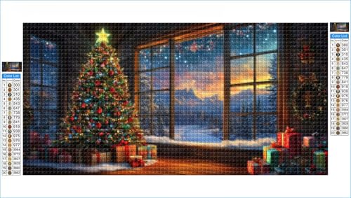Diamond Painting Erwachsene Weihnachtsbaum Groß XXL 100x200cm Diamond Painting Berg Diamant Art Bilder, 5D DIY Diamant Malerei mit Komplett Zubehör Strass Kristall Stickerei Bilder, Deko Zimmer G1-888 von Hewuiwea