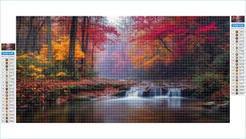 Diamond Painting Herbst Diamond Painting Kinder Fallen Diamant Bilder, DIY 5D Diamant Kunst Malerei Mosaik Bastelset Erwachsene Cross Stitch Stickerei Kunsthandwerk Set Deko Zimmer 80x160cm G1-748 von Hewuiwea