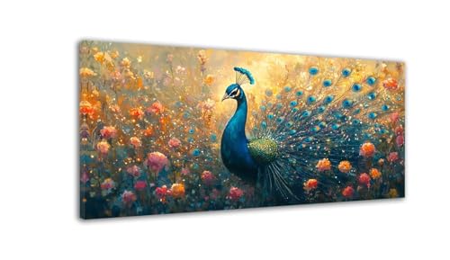 Diamond Painting Pfau Diamond Painting Kinder Blume Diamant Bilder, 5D DIY Diamant Kunst Malerei Mosaik Bastelset Erwachsene Kreuzstich Stickerei Set Deko Wohnzimme, Geschenke für Frauen 20x40cm C-450 von Hewuiwea