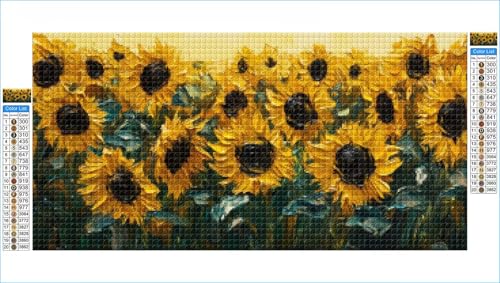 Diamond Painting Sonnenblume Diamond Painting Kinder Abstrakt Diamant Bilder, DIY 5D Diamant Kunst Malerei Mosaik Bastelset Erwachsene Cross Stitch Stickerei Kits Deko Wohnzimmer 50x100cm G1-988 von Hewuiwea