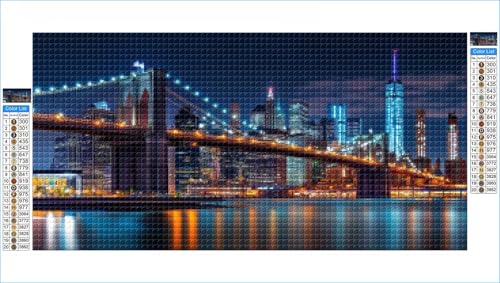 Diamond Painting Stadt Diamond Painting Kinder Nachtansicht Diamant Bilder, DIY 5D Diamant Kunst Malerei Mosaik Bastelset Erwachsene Cross Stitch Stickerei Kunsthandwerk Set Deko Zimmer 90x180cm G1-29 von Hewuiwea