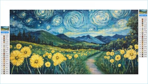 Diamond Painting Sternenhimmel Diamond Painting Kinder Berg Diamant Bilder, DIY 5D Diamant Kunst Malerei Mosaik Bastelset Erwachsene Cross Stitch Stickerei Kits Deko Wohnzimmer 90x180cm G1-1028 von Hewuiwea