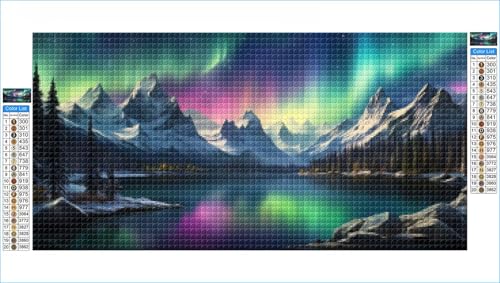 Diamond Painting Winter Diamond Painting Kinder Aurora Diamant Bilder, DIY 5D Diamant Kunst Malerei Mosaik Bastelset Erwachsene Cross Stitch Stickerei Kunsthandwerk Set Deko Zimmer 80x160cm G1-89 von Hewuiwea