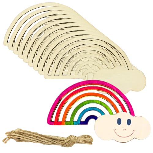 Regenbogen-Kreise aus Holz, blanko, unlackiert, für Frühling, Sommer, Weihnachten, Party, Dekorationen, Handwerk, Holzscheiben für Kunst, Handwerk, Holzdekoration für Kunst, Malprojekte Regenbogen-Kreise aus Holz, blanko, unlackiert, für Frühling, Sommer, Weihnachten, Party, Dekorationen, Handwerk, Holzscheiben für Kunst, Handwerk, Holzdekoration für Kunst, Malprojekte von Hewyom