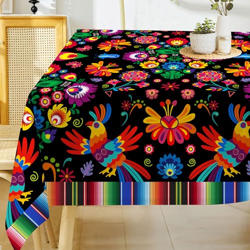 Hexagram Mexikanische Tischdecke, 137 x 200 cm, rechteckig, Halloween, Cinco de Mayo Fiesta, wasserdichte Tischdecke für Zuhause, Party, Abendessen, Dekoration, Schwarz Hexagram Mexikanische Tischdecke, 137 x 200 cm, rechteckig, Halloween, Cinco de Mayo Fiesta, wasserdichte Tischdecke für Zuhause, Party, Abendessen, Dekoration, Schwarz von Hexagram