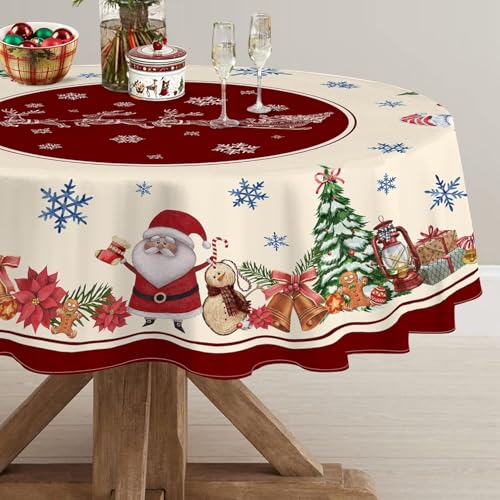 Hexagram Runde Weihnachtstischdecke, Schneemann-Tischdecke, rund, 152,4 cm, Weihnachtstischkleidung, Bauernhaus-Schneemann-Dekorationen für Tisch, Party Hexagram Runde Weihnachtstischdecke, Schneemann-Tischdecke, rund, 152,4 cm, Weihnachtstischkleidung, Bauernhaus-Schneemann-Dekorationen für Tisch, Party von Hexagram