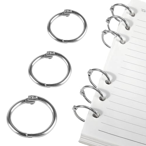 180 Stück Buchringe 20mm 25mm 30mm, Metall Buchbinderinge, Loseblatt Verbinder Buchbinder Ringe Ringbinder, Heftringe Karteikarten Ringe für Scrapbook Fotoalbum Papier Schlüsselringe(Silbrig) von HexinYigjly