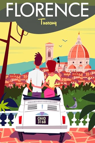 Hexoa Reisebild mit Florenz – hergestellt in Frankreich – 60 x 90 cm von Hexoa