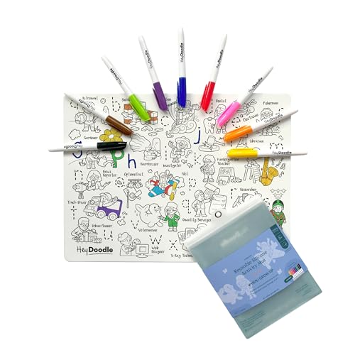 HeyDoodle - Wiederverwendbares Ausmalsilikon Placement - 123 Serie (When I Grow Up) von HeyDoodle