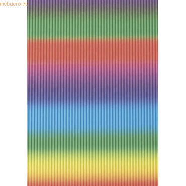 10 x Heyda Bastellwellkarton 300g/qm 50x70cm E-Welle Regenbogen von Heyda
