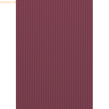 10 x Heyda Bastellwellkarton 300g/qm 50x70cm E-Welle bordeaux von Heyda