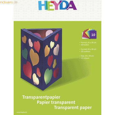 10 x Heyda Bastelmappe Transparentpapier 20x30cm 42g/qm VE=10 Blatt fa 10 x Heyda Bastelmappe Transparentpapier 20x30cm 42g/qm VE=10 Blatt fa von Heyda
