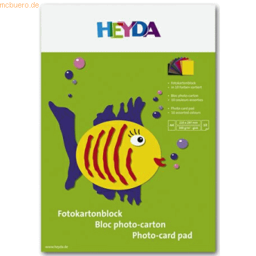 10 x Heyda Fotokarton A4 300g/qm 10 Blatt sortiert von Heyda