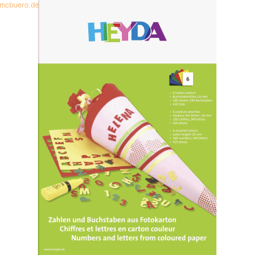 10 x Heyda Fotokarton-Bastelmappe Zahlen / Buchstaben 300 g/qm 23x33cm 10 x Heyda Fotokarton-Bastelmappe Zahlen / Buchstaben 300 g/qm 23x33cm von Heyda