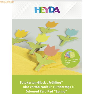 10 x Heyda Fotokarton-Block A4 300g/qm 10 Blatt Frühling von Heyda