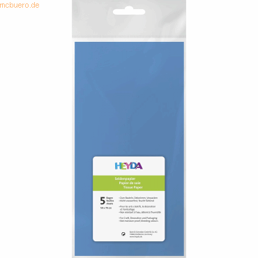 10 x Heyda Seidenpapier 18g/qm 50x70cm hellblau VE=5 Bogen von Heyda