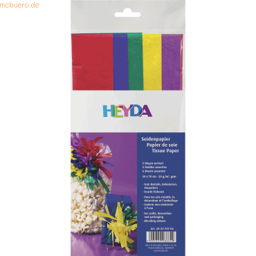 10 x Heyda Seidenpapier 50x70cm 18g/qm VE=5 Bögen dunkel farbig sortie 10 x Heyda Seidenpapier 50x70cm 18g/qm VE=5 Bögen dunkel farbig sortie von Heyda