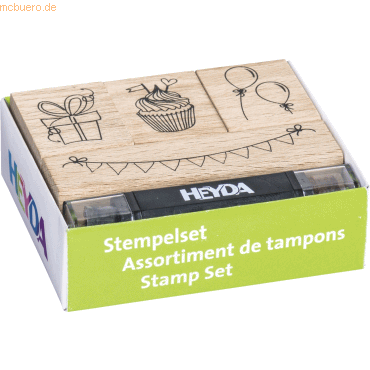 10 x Heyda Stempelset Holz Party Partymotive ca. 2x2cm VE=4 Stück 10 x Heyda Stempelset Holz Party Partymotive ca. 2x2cm VE=4 Stück von Heyda