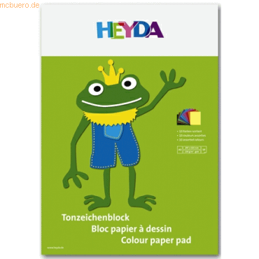 10 x Heyda Tonzeichenblock A3 130g/qm 10 Blatt sortiert von Heyda