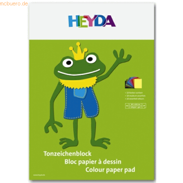 10 x Heyda Tonzeichenblock A3 130g/qm 10 Blatt sortiert 10 x Heyda Tonzeichenblock A3 130g/qm 10 Blatt sortiert von Heyda