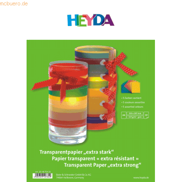 10 x Heyda Transparentpapier A4 115g/qm VE= 10 Blatt 10 x Heyda Transparentpapier A4 115g/qm VE= 10 Blatt von Heyda