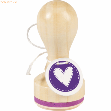 3 x Heyda Motivstempel rund 'Herz mit Strich' 3,2cm 3 x Heyda Motivstempel rund 'Herz mit Strich' 3,2cm von Heyda