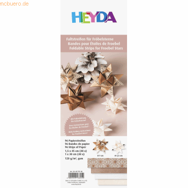 5 x Heyda Faltstreifen Fröbelsterne 1x30cm/1,5x45cm natur rose/kupfer 5 x Heyda Faltstreifen Fröbelsterne 1x30cm/1,5x45cm natur rose/kupfer von Heyda