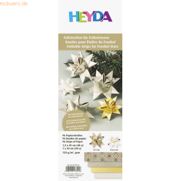 5 x Heyda Faltstreifen Fröbelsterne natur creme/braun 1x30cm/1,5x45cm 5 x Heyda Faltstreifen Fröbelsterne natur creme/braun 1x30cm/1,5x45cm von Heyda