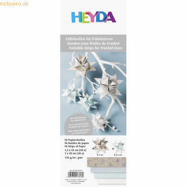 5 x Heyda Faltstreifen Fröbelsterne natur weiß/mint 1x30cm/1,5x45cm VE 5 x Heyda Faltstreifen Fröbelsterne natur weiß/mint 1x30cm/1,5x45cm VE von Heyda