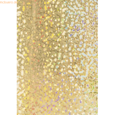 5 x Heyda Holografiekarton 50x70cm gold/Stern von Heyda