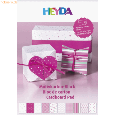 5 x Heyda Motivkarton-Block A4 100/220g/qm 20 Blatt pink 5 x Heyda Motivkarton-Block A4 100/220g/qm 20 Blatt pink von Heyda