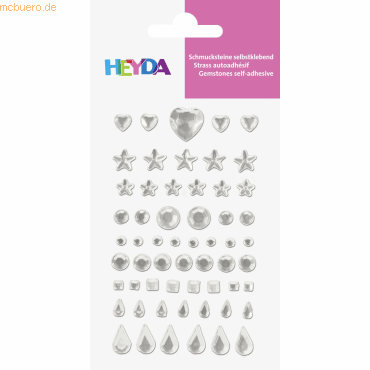 5 x Heyda Schmuckstein-Etiketten Herz, Stern, Kreis, Quadrat, Tropfen von Heyda