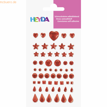 5 x Heyda Schmuckstein-Etiketten Herz, Stern, Kreis, Quadrat, Tropfen von Heyda