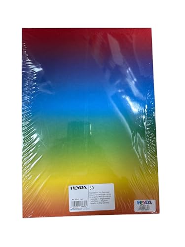 50x HEYDA Fotokarton A4 300g Regenbogen 50x HEYDA Fotokarton A4 300g Regenbogen von Heyda