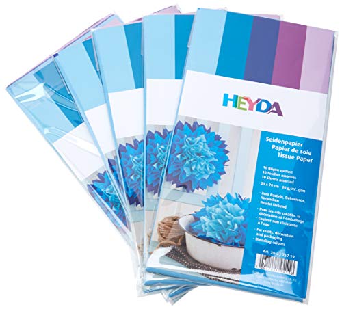5x HEYDA Seidenpapier 50x70cm sort. Blau 5x HEYDA Seidenpapier 50x70cm sort. Blau von Heyda