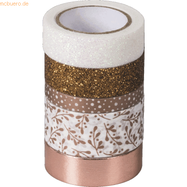 6 x Heyda DekoTape Papier 0,6-1,8cmx2-6,5m VE=5 Stück sortiert rosegol 6 x Heyda DekoTape Papier 0,6-1,8cmx2-6,5m VE=5 Stück sortiert rosegol von Heyda