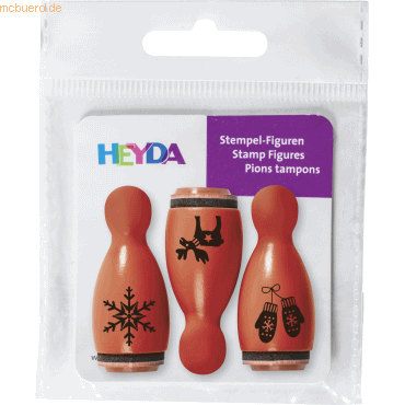6 x Heyda Mini Stempel 1,2cm VE=3 Stück Scandi von Heyda