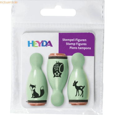 6 x Heyda Mini Stempel 1,2cm VE=3 Stück Tiere von Heyda